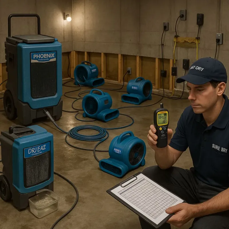 Structural Drying and Dehumidification process in Huntsville, AR